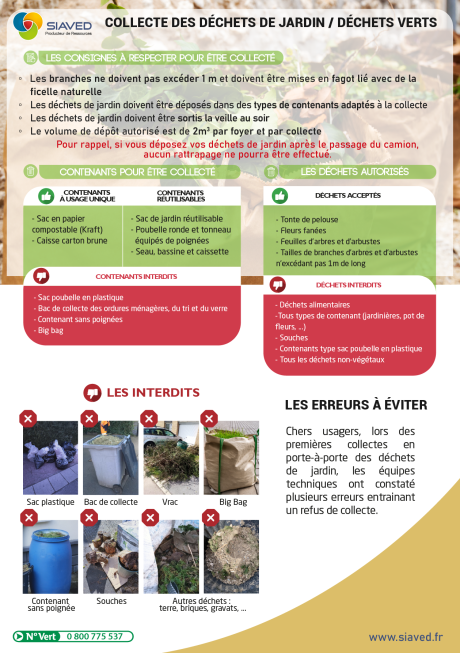 flyer collecte déchets verts CAPH CAVM