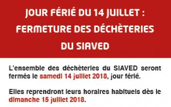 Fermeture des déchèteries le 14 juillet 2018