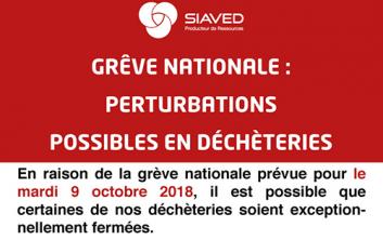 Fermeture potentielle de certaines déchèteries le 9 octobre 2018