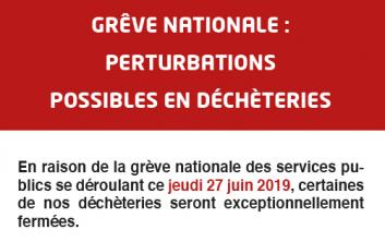 grève 27 juin : fermeture potentielle de déchèteries du SIAVED