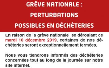 Grève nationale du 10 12 2019 : perturbations potentielles en déchèteries