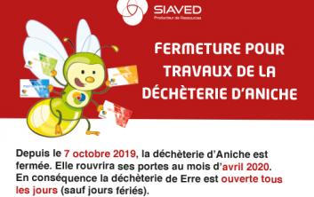 Réouverture de la déchèterie d'Aniche en Avril 2020