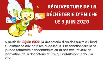 Réouverture le 3 juin de la déchèterie d'Aniche