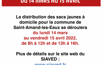 Saint-Amand-les-Eaux : distribution des sacs jaunes du 14 mars au 15 avril