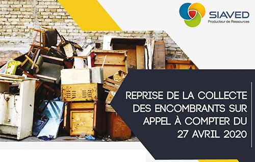 Reprise de la collecte des encombrants sur appel à partir du 27 avril