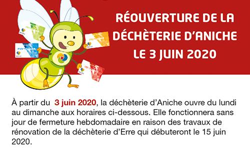 Réouverture le 3 juin de la déchèterie d'Aniche