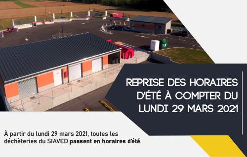 Les déchèteries du SIAVED passent à l'heure d'été dès le 29 mars