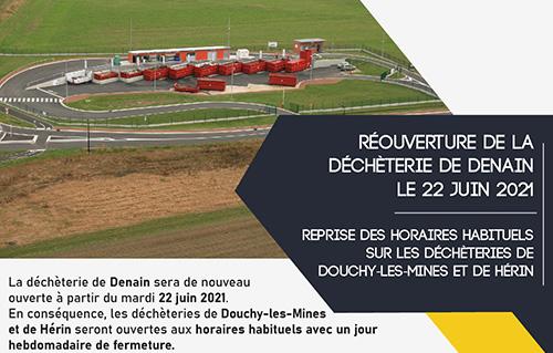 Réouverture de la déchèterie de Denain le 22 juin