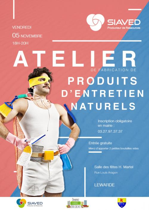 Atelier produit d'entretien au naturel le 5 novembre 2021 à Lewarde