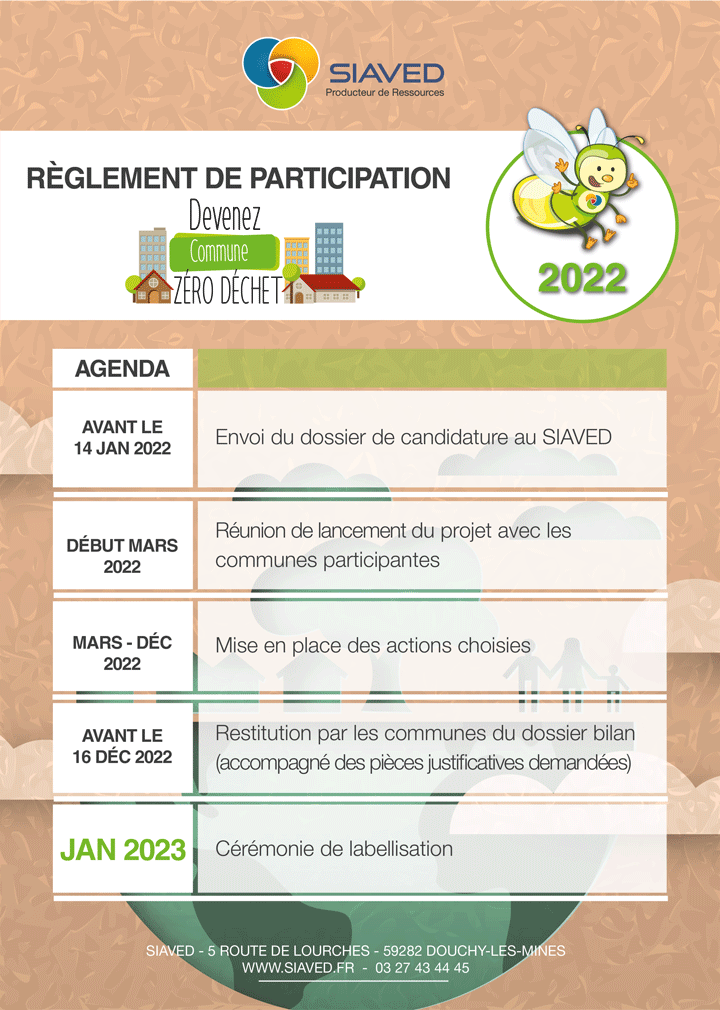 Agenda label commune zéro déchet 2021-2022